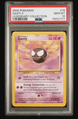 2002 Pokemon Legendary Collection Gastly #76 PSA 10 - Image 1