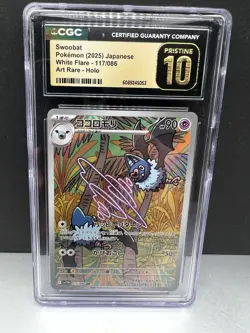 🔥🔥CGC 10 Pristine Swoobat 117/086 AR Art Rare Holo White Flare Pokemon Card - Image 1