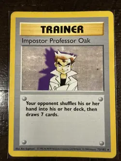 Shadowless 1999 Pokemon TCG Impostor Professor Oak Base Set #73/102 Card - Image 1