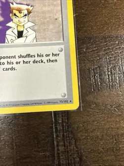 Shadowless 1999 Pokemon TCG Impostor Professor Oak Base Set #73/102 Card - Image 5