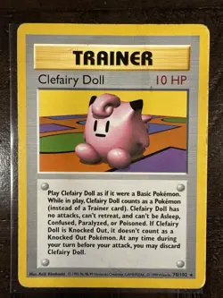 Base Set (Shadowless) #070/102 Clefairy Doll Pokemon Card - Image 1