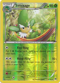 Simisage 6/162 XY Breakthrough REVERSE HOLO MINT! Pokemon - Image 1