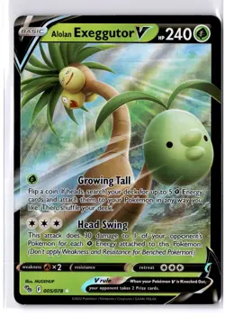 NM - Alolan Exeggutor V 005/078 Ultra Rare Pokemon GO - Image 1