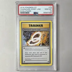 Pokemon XY Evolutions Charizard Spirit Link Trainer 75/108 Uncommon PSA 10 - Image 1