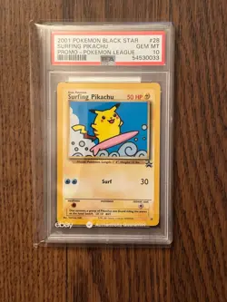 Pokemon League Black Star Surfing Pikachu Promo #28 PSA10 Cert # 54530033 - Image 2