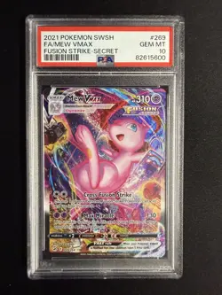 2021 POKEMON SWORD & SHIELD FUSION STRIKE SECRET #269 FULL ART/MEW VMAX PSA 10 - Image 1