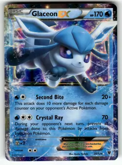 Glaceon EX 20/124 XY - Fates Collide NM- Pokemon Card TCG - Image 1