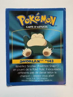 Pokemon Snorlax #143 Game Tip Card Kellogg Canada Played Condition HP - Image 2