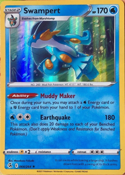 Swampert - Holo Rare - 064/264 - Fusion Strike - Sw&Sh - Pokemon TCG - NM/M - Image 1