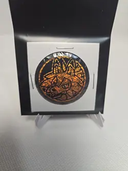 Pokemon Lycanroc Dusk Form Collectible Coin Orange Frosted Holofoil - Image 1