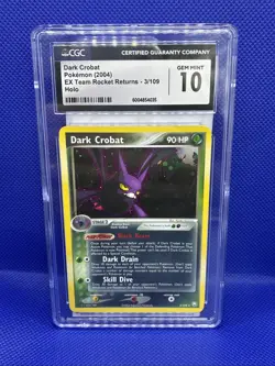 Pokemon Dark Crobat EX Team Rocket Returns Holo Rare #3 CGC 10 Gem Mint - Image 1