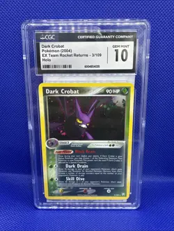 Pokemon Dark Crobat EX Team Rocket Returns Holo Rare #3 CGC 10 Gem Mint - Image 2