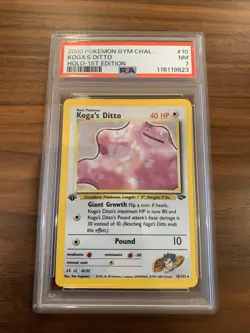Koga's Ditto Holo-1st Edition Pokemon Gym Challenge 10/132 PSA 7 - Image 1