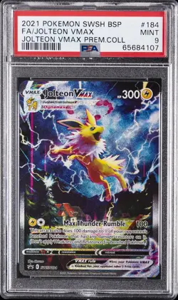 2021 POKEMON SWSH BLACK STAR PROMO #184 FULL ART/JOLTEON VMAX PSA 9 - Image 1