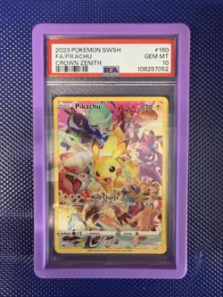 2023 Pokemon Pikachu Full Art Crown Zenith 160/159 PSA 10 - Image 1