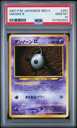 2001 POKEMON JPN NEO 4 #201 UNOWN X PSA 10 - Image 1