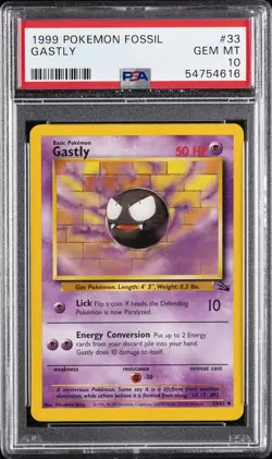 1999 POKEMON FOSSIL #33 GASTLY PSA 10 - Image 1