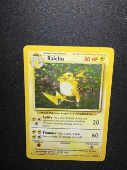 Raichu 14/102 - Holo Rare - Base Set - Unlimited - Pokemon TCG - HP/Damaged - Image 5