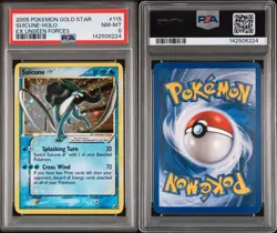 2005 Pokemon Ex Unseen Forces Gold Star 115 Suicune Holo Psa 8 NM - Mint - Image 1