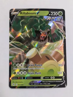 Rillaboom V 022/264 SWSH08: Fusion Strike Ultra Rare Pokemon TCG NM - Image 1