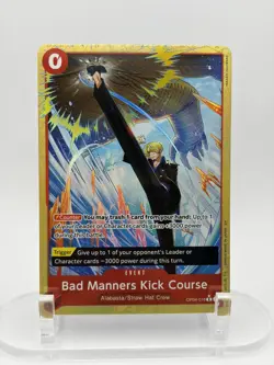 One Piece OP04-016 Bad Manners Kick Course - R Foil Alt Art NM ENGLISH - Image 1