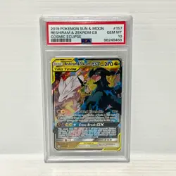PSA 10 Reshiram & Zekrom GX 157/236 - Cosmic Eclipse - Graded Pokemon Card - Image 1
