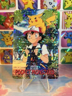 Pikachu Pokemon Vintage Playing Poker Card Charizard Nintendo - Prism Holo Back - Image 5