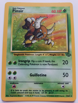 Pinsir Pokemon Card Holo WOTC 9/64 Jungle Set Rare Vintage 1999 Original LP - Image 1