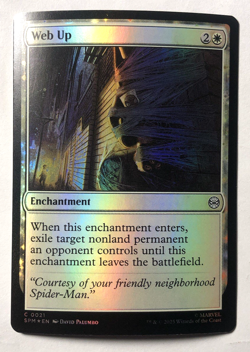 Web Up FOIL 21 Universes Beyond: Spider-man MTG Magic the Gathering NM - Image 1