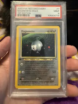 Pokemon 2001 Magnemite 1st Holo 7/75 Neo PSA 9 - Image 1