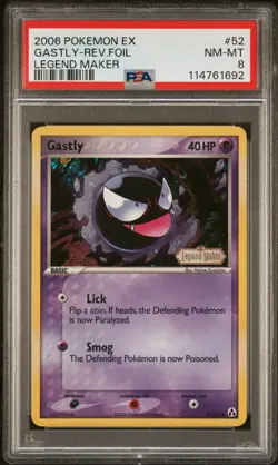 2006 POKEMON EX LEGEND MAKER GASTLY #52 REVERSE PSA 8 NM #114761692 - Image 1