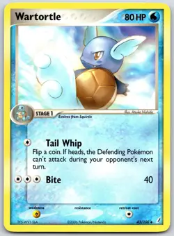 POKEMON CRYSTAL GUARDIANS WARTORTLE 43/100 UNCOMMON NON HOLO NM - Image 1