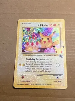 2021 Pokemon Celebrations Birthday Pikachu Black Star Promo #24 MINT - Image 1