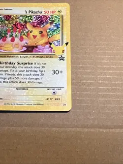 2021 Pokemon Celebrations Birthday Pikachu Black Star Promo #24 MINT - Image 3