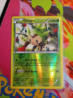 Chespin 9/162 Breakthrough Reverse Holo Pokemon Card - Image 1
