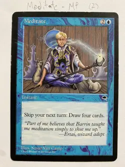 Magic the Gathering - Meditate - 1997- Tempest - MTG - Reserved List- MP - Image 1