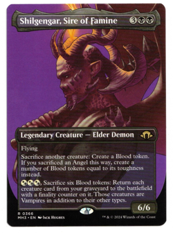 Magic the Gathering MTG Shilgengar, Sire of Famine #0366 Borderless MH3 Rare! NM - Image 1