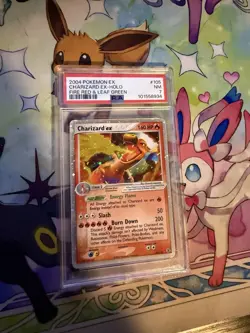 Pokemon Charizard EX Holo Card 105/112 Ultra Rare Fire Red Leaf Green PSA 7 NM - Image 1