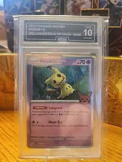 Pokemon Mimikyu Cosmos Holo Trick Or Trade Booster 037/091 GSA GEM MINT 10 - Image 1