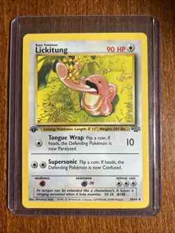 [LP+/NM] 1999 Pokemon Jungle Lickitung 1st Edition #38/64 Uncommon - Image 1