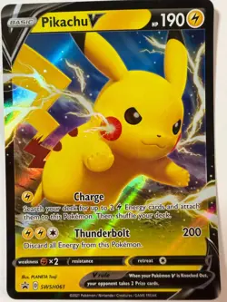 Pikachu V SWSH061 Promo SWSH Black Star Pokemon Holo Near Mint - Image 1