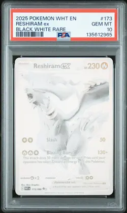 2025 POKEMON WHT EN-WHITE FLARE #173 RESHIRAM ex PSA 10 - Image 1