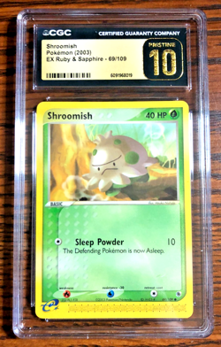 Shroomish Common #69 - CGC PRISTINE 10 - 2003 EX Ruby & Sapphire - Pokemon TCG - Image 1