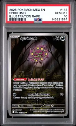2025 Pokemon Meg En-Mega Evolution Illustration Rare #148 Spiritomb PSA 10 - Image 1
