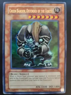 YuGiOh Green Baboon Defender of the Forest Ultra Rare DLG1-EN104 Unlimited NM - Image 1