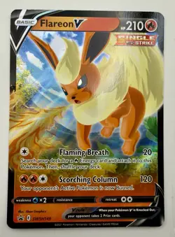 Pokemon TCG Flareon v SWSH149 Sword & Shield Holo Black Star Promo Card - Image 2