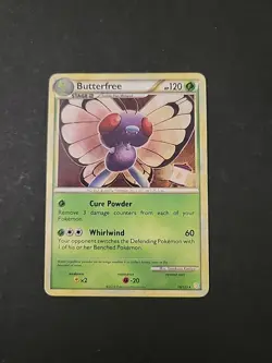 HP Pokemon TCG Butterfree 16/123 HeartGold & SoulSilver 2010 Rare Regular - Image 1