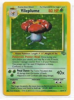 Pokemon Original 1999 TCG Holo Jungle Vileplume #15/64 NM-MT Never Played With - Image 1