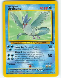 Articuno - 17/62 Fossil Set - Pokemon TCG - 1999 - Image 1