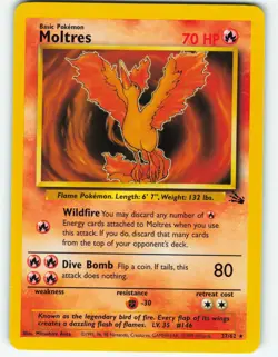 Moltres - 27/62 Fossil Set - Pokemon TCG - 1999 - Image 1